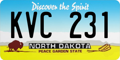 ND license plate KVC231