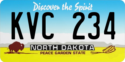 ND license plate KVC234