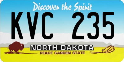 ND license plate KVC235