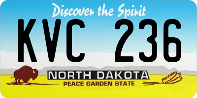 ND license plate KVC236