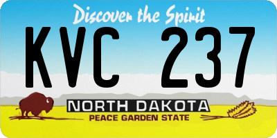ND license plate KVC237