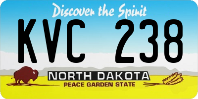 ND license plate KVC238