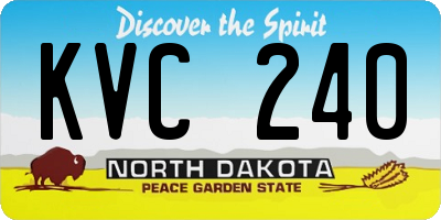 ND license plate KVC240