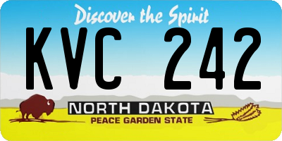 ND license plate KVC242