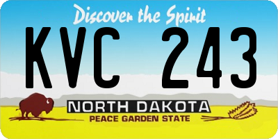ND license plate KVC243
