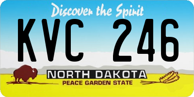 ND license plate KVC246