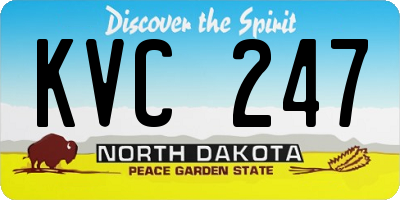 ND license plate KVC247