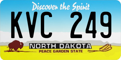 ND license plate KVC249