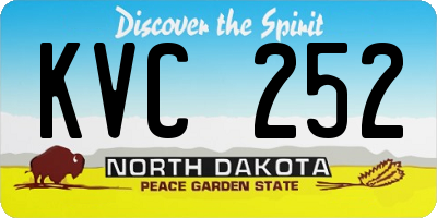 ND license plate KVC252