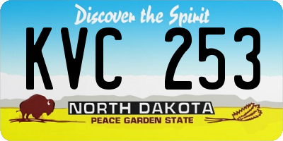 ND license plate KVC253