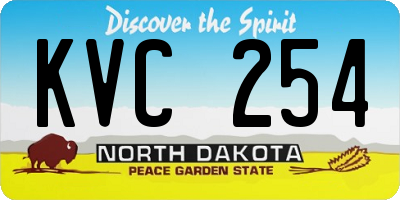 ND license plate KVC254