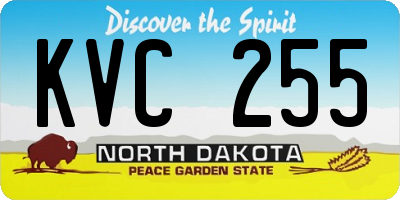 ND license plate KVC255