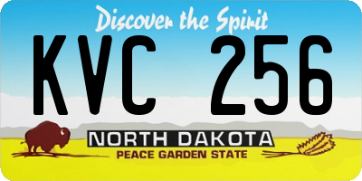 ND license plate KVC256