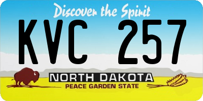 ND license plate KVC257