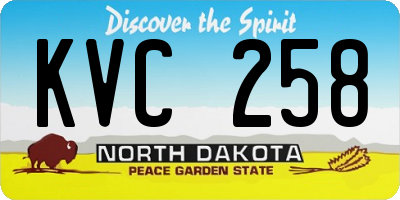 ND license plate KVC258