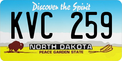 ND license plate KVC259
