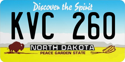 ND license plate KVC260