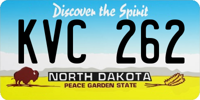ND license plate KVC262