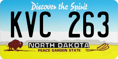 ND license plate KVC263
