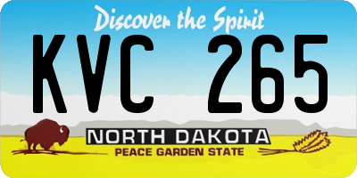 ND license plate KVC265