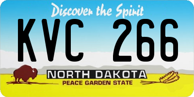 ND license plate KVC266