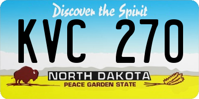 ND license plate KVC270