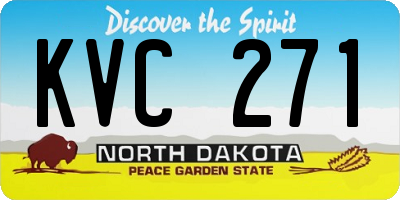 ND license plate KVC271