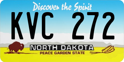ND license plate KVC272