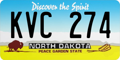 ND license plate KVC274