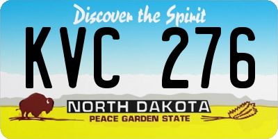 ND license plate KVC276