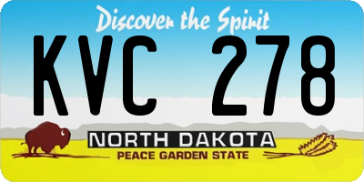 ND license plate KVC278