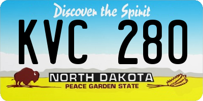 ND license plate KVC280