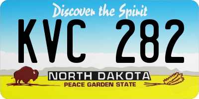 ND license plate KVC282