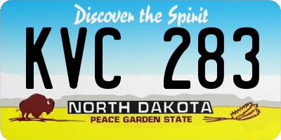 ND license plate KVC283