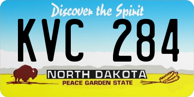 ND license plate KVC284