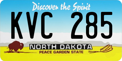 ND license plate KVC285