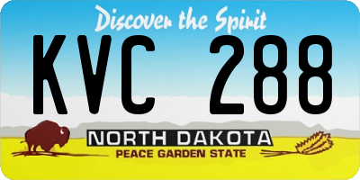 ND license plate KVC288