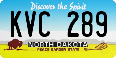 ND license plate KVC289