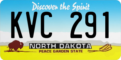 ND license plate KVC291