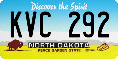 ND license plate KVC292