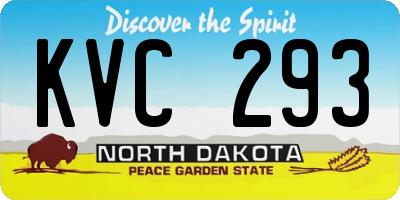 ND license plate KVC293
