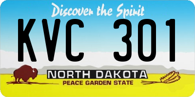 ND license plate KVC301
