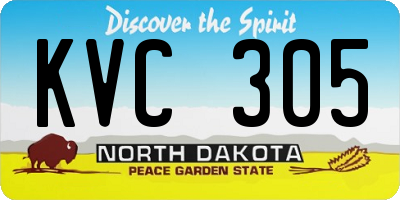 ND license plate KVC305