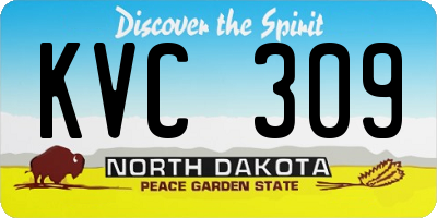 ND license plate KVC309