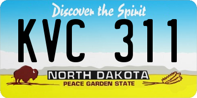 ND license plate KVC311