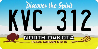 ND license plate KVC312