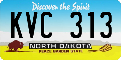 ND license plate KVC313