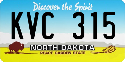 ND license plate KVC315