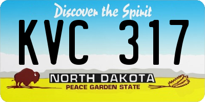 ND license plate KVC317