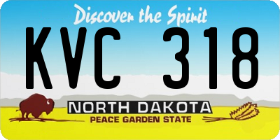 ND license plate KVC318